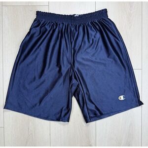 VTG Y2K Champion Basketball Mesh Shorts Navy Blue Men Large Elastic Athletic Gym